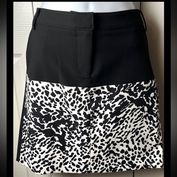 TIBI Mini Skirt Animal Print Black White A Line NWT Sexy New Sz 2 - Picture 1 of 8